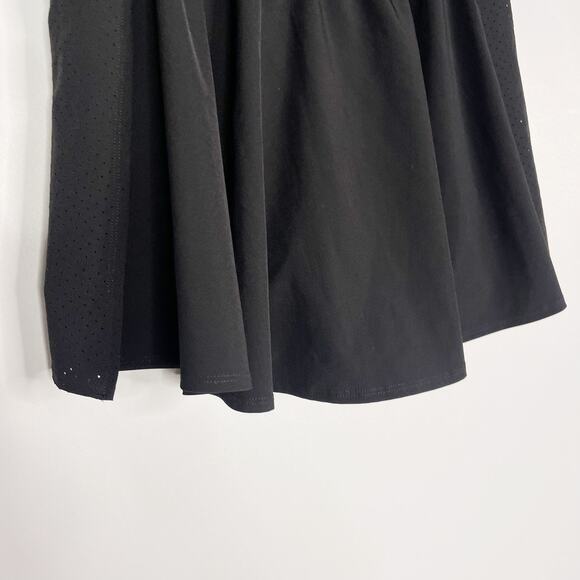 Spanx Medium M Black Booty Boost 14" Skort Perforated Woven Short Liner Ruffled - Picture 5 of 13